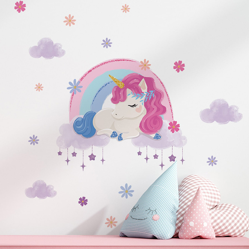 Baby Unicorn Nursery - Светящиеся наклейки на стену с милым