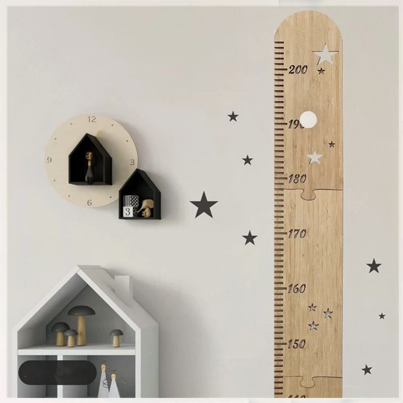 Baby Nursery Stickers - 5 листов, скандинавская деревянная детская линейка