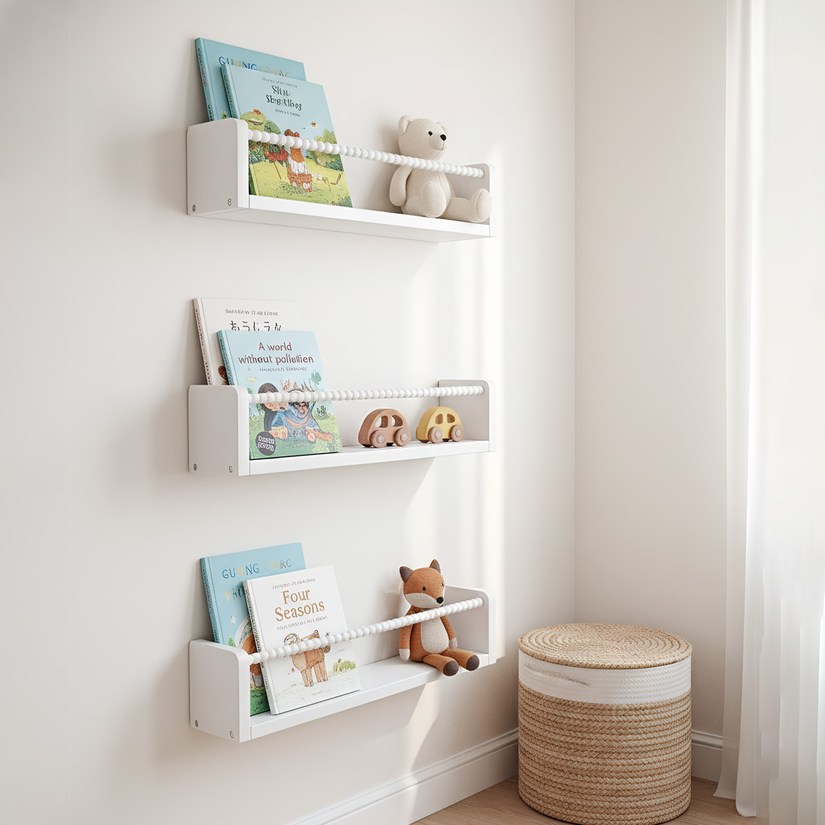 Baby Nursery Floating Shelves - Настенные полки для детских книг, 15,7