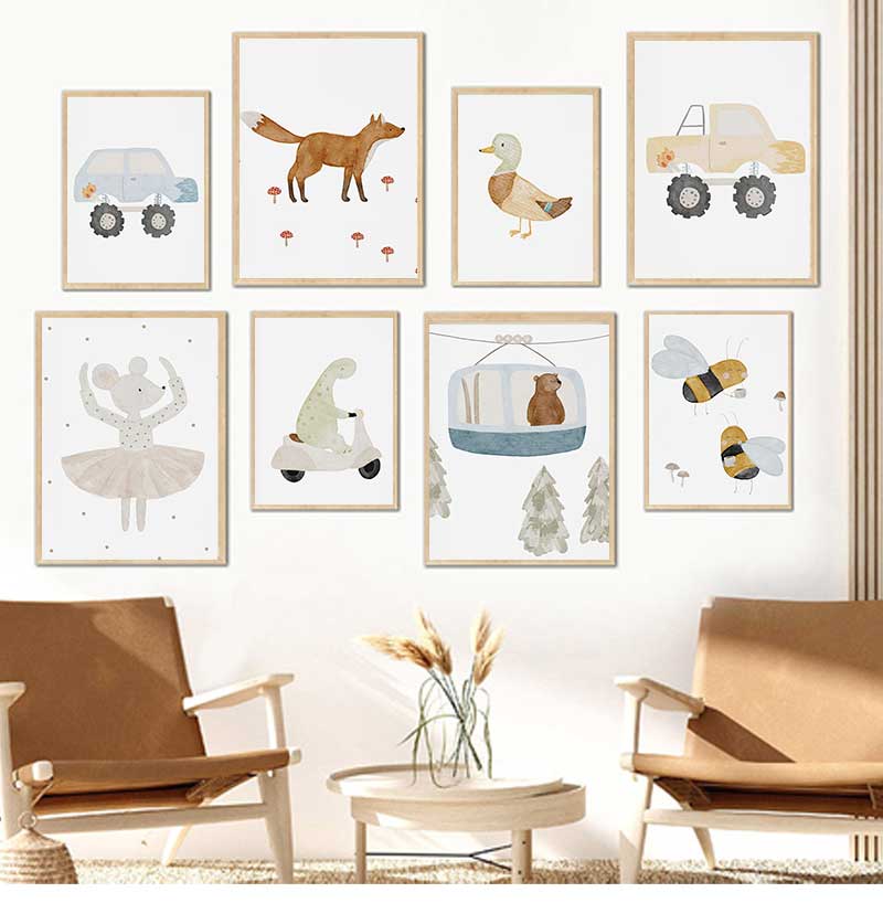 Baby Nursery Posters - Мультяшные постеры и принты с гусями,