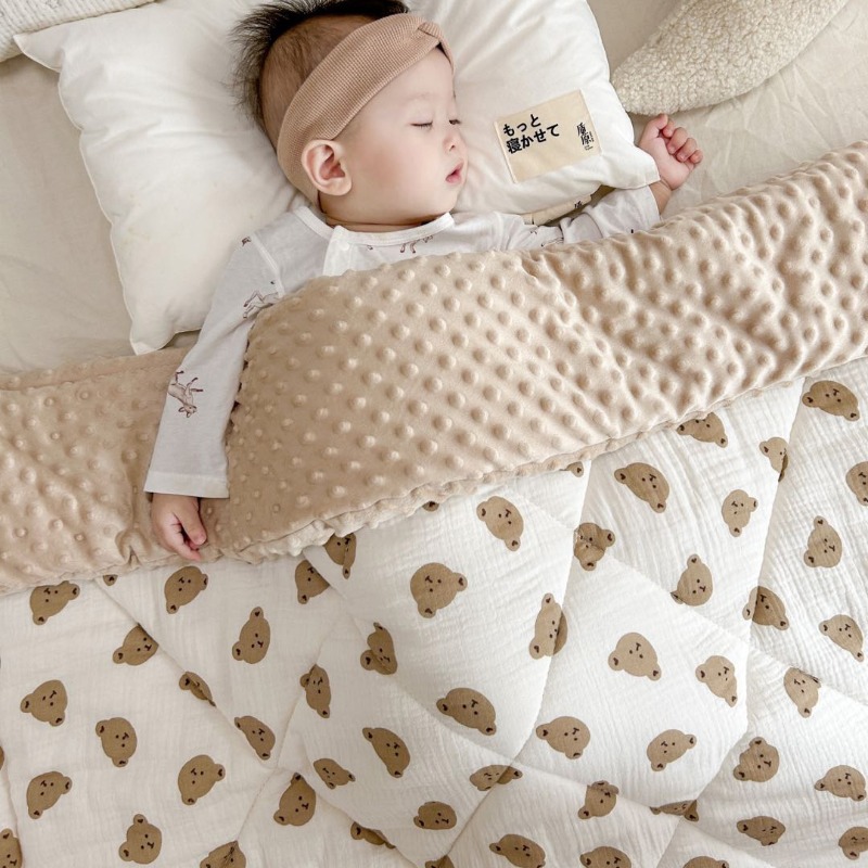 Baby Nursery Quilts - Детское сенсорное хлопковое одеяло в горошек,
