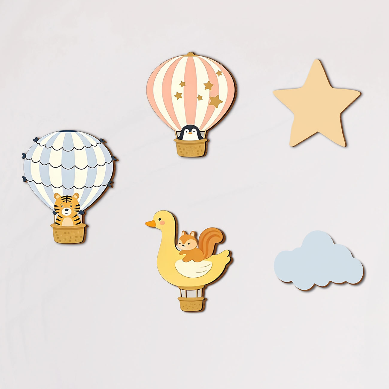 Baby Nursery Stickers - Набор из 5 деревянных наклеек на