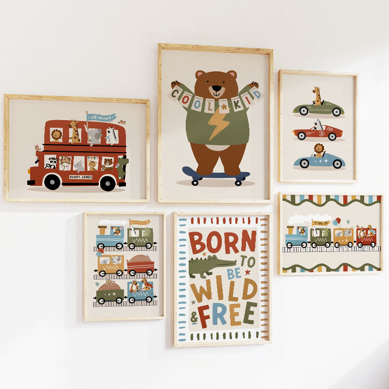 Забавные мультяшные животные:  – обзор и цена Baby Nursery Posters
