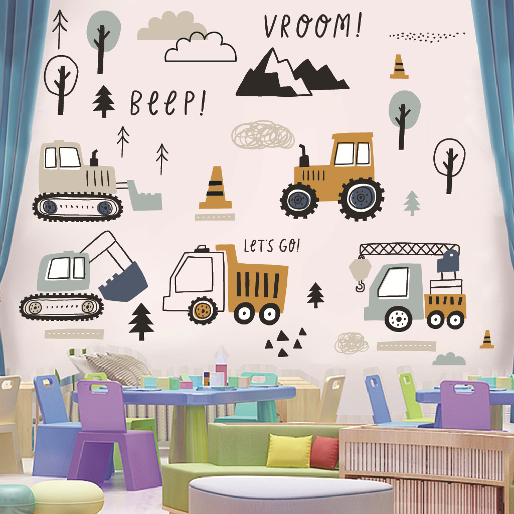Мультяшный экскаватор, инженер – обзор и цена Baby Nursery Stickers