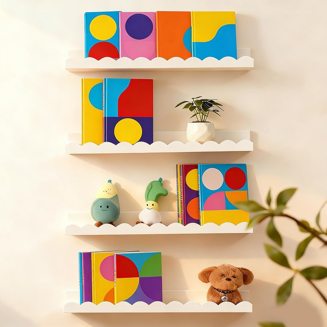 Набор из 4 белых плавающих кни – обзор и цена Baby Nursery Floating Shelves