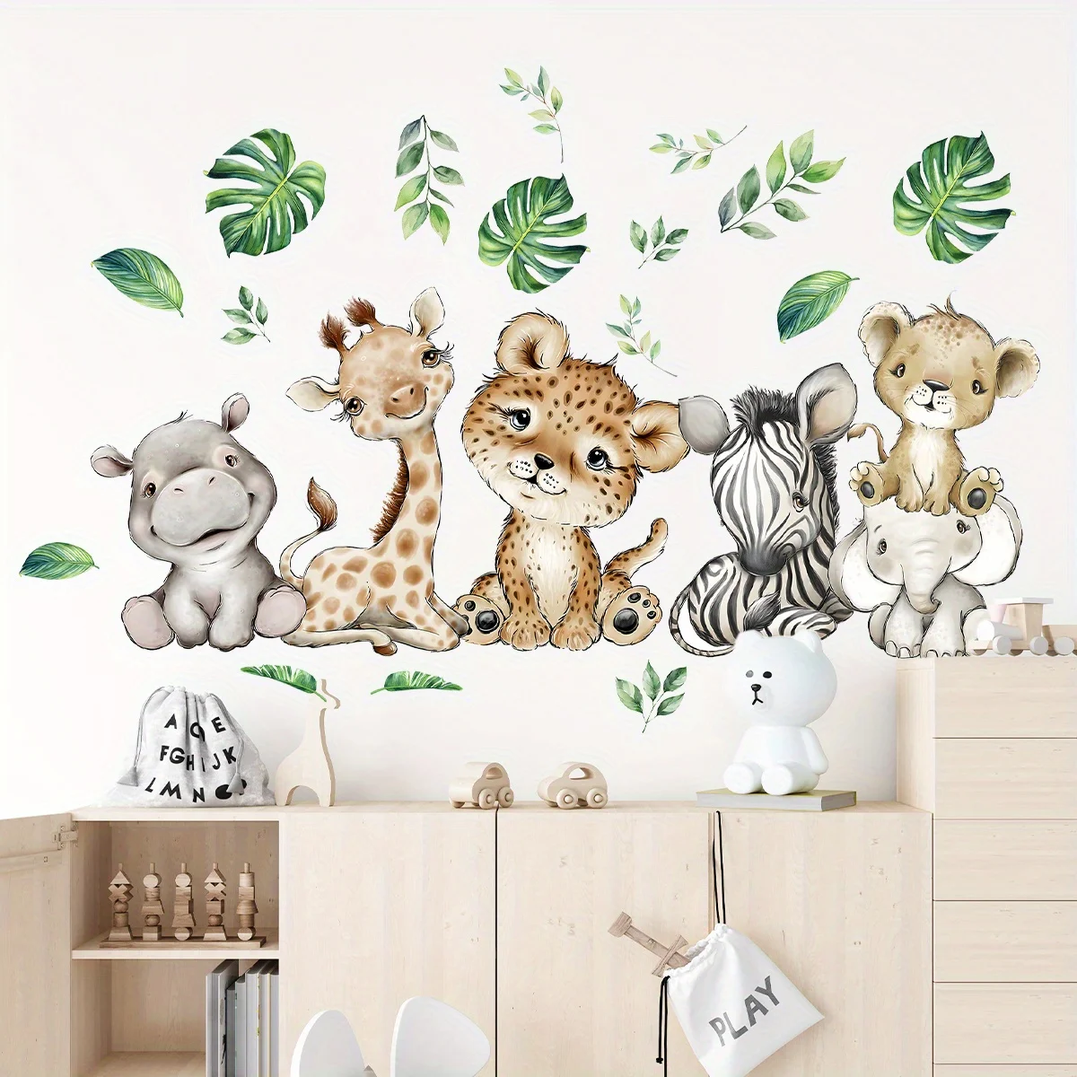 1 шт., милый бегемот, тигр, сл – обзор и цена Baby Nursery Stickers