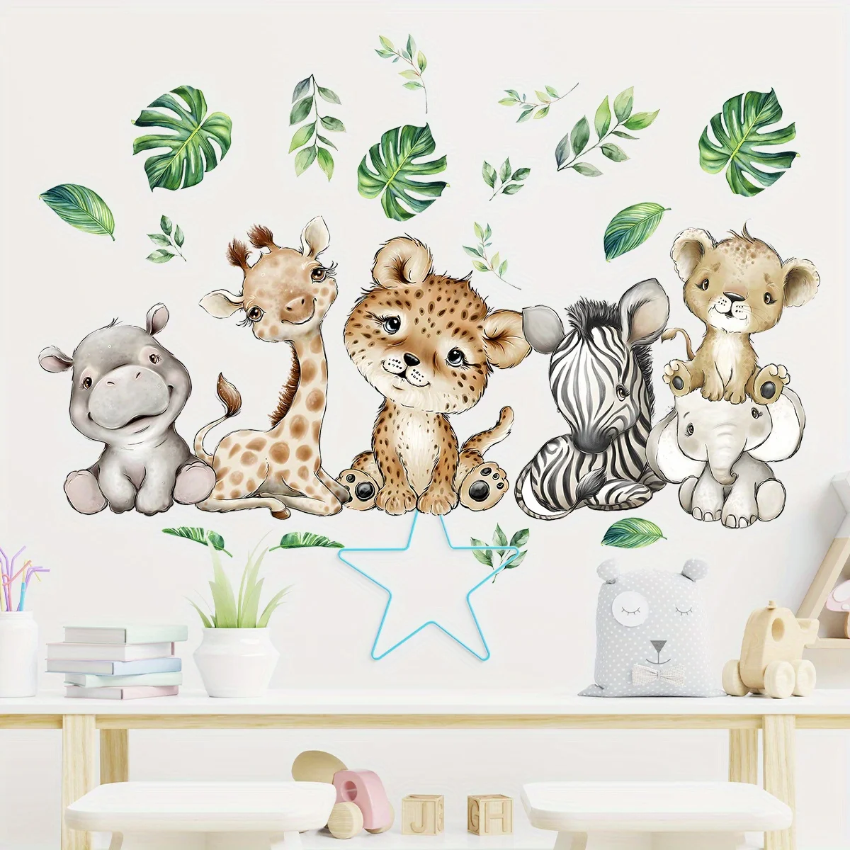 1 шт., милый бегемот, тигр, сл – обзор и цена Baby Nursery Stickers