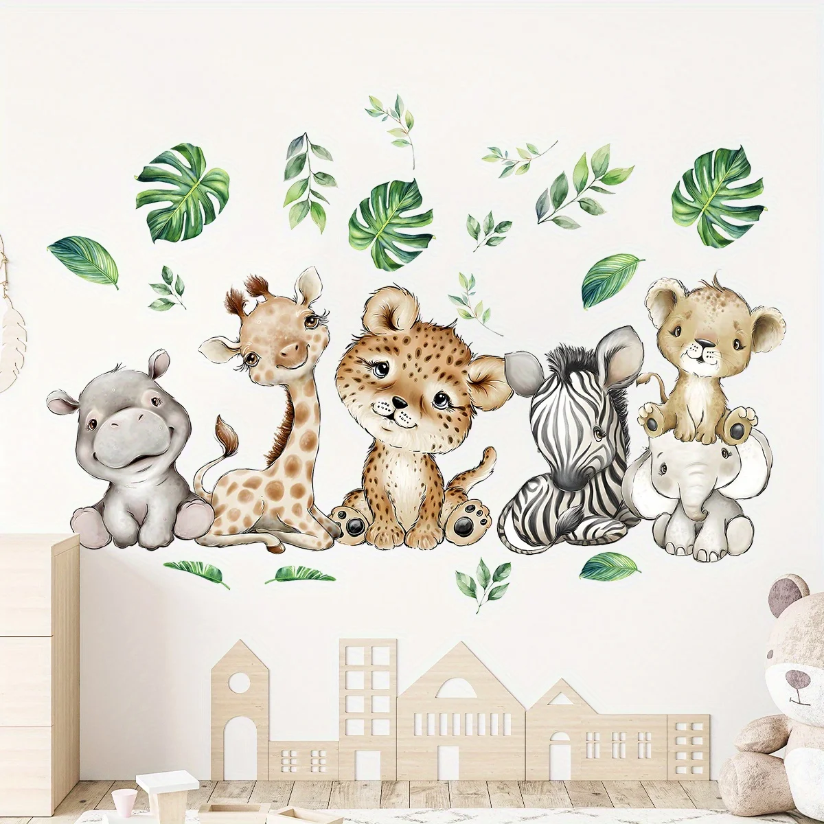 1 шт., милый бегемот, тигр, сл – обзор и цена Baby Nursery Stickers