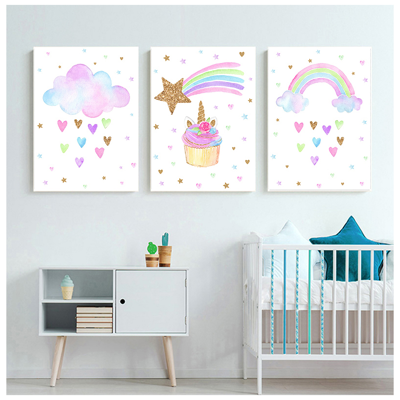 Радужный Единорог, настенные х – обзор и цена Baby Unicorn Nursery