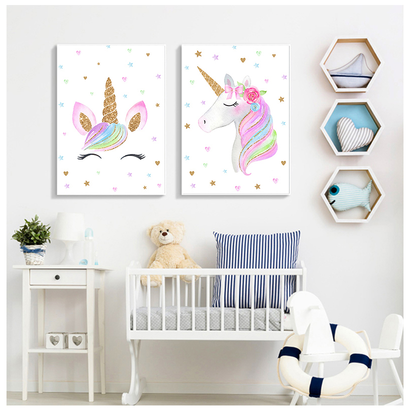 Радужный Единорог, настенные х – обзор и цена Baby Unicorn Nursery