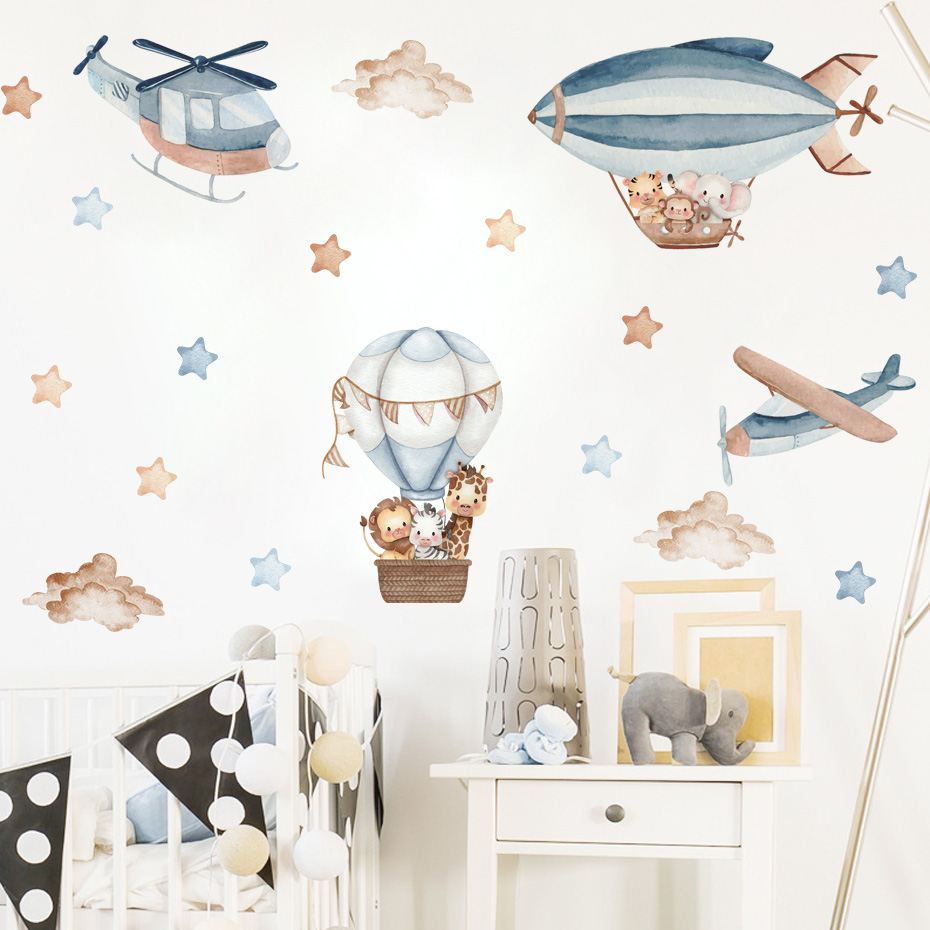 Акварельные животные, воздушны – обзор и цена Baby Nursery Stickers