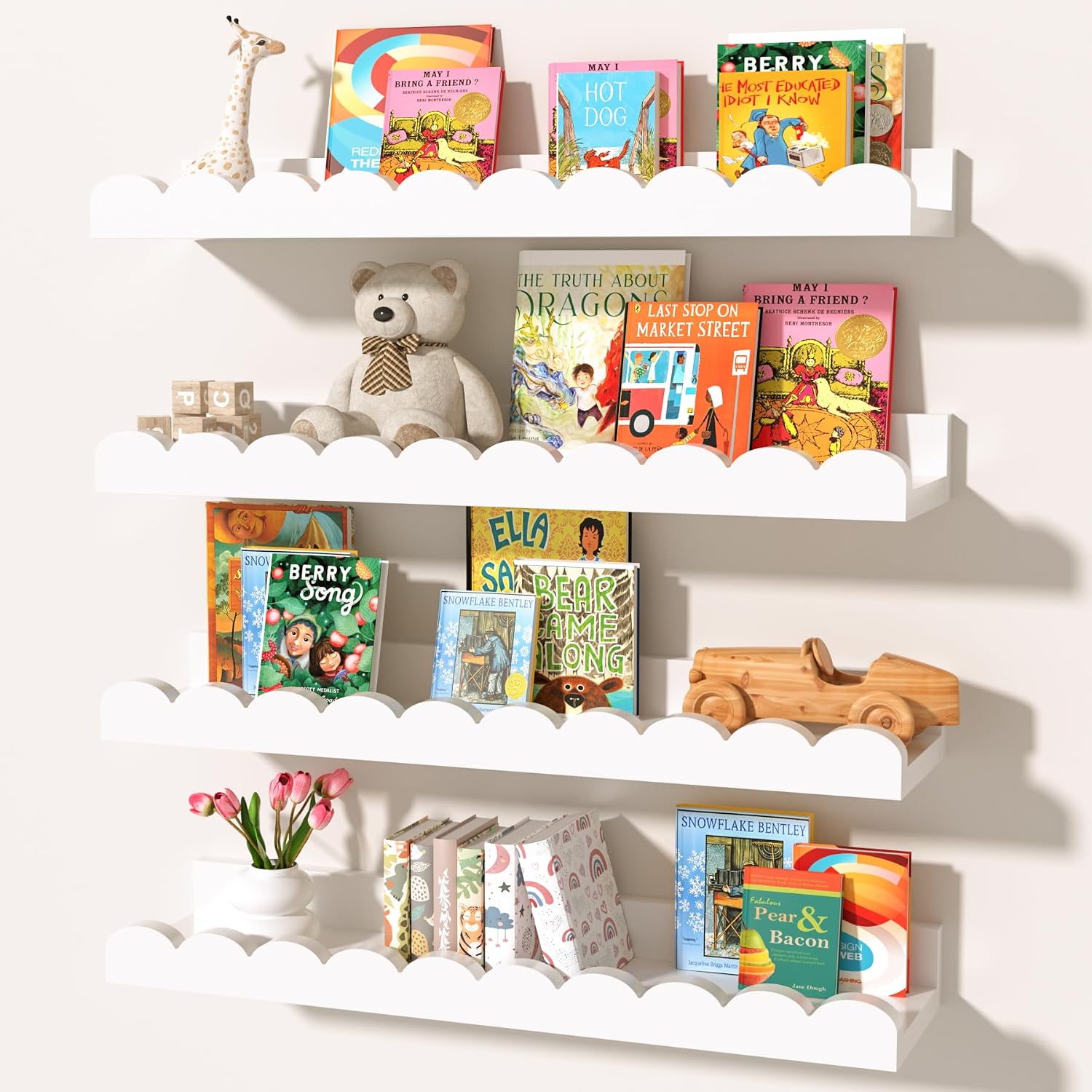Набор из 4 белых плавающих пол – обзор и цена Baby Nursery Floating Shelves