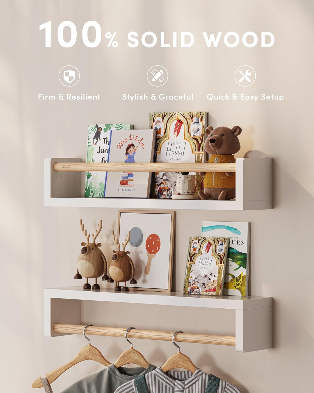 Набор из 3-х плавающих книжных – обзор и цена Baby Nursery Shelves