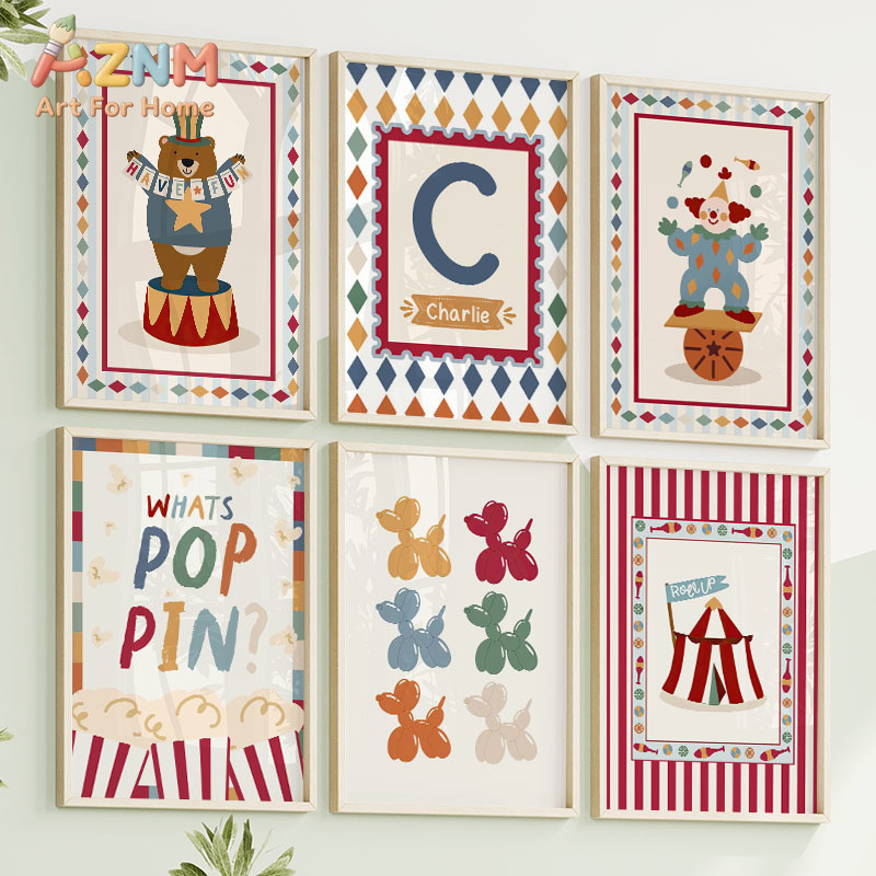 Картина на холсте с цирковым м – обзор и цена Baby Nursery Posters