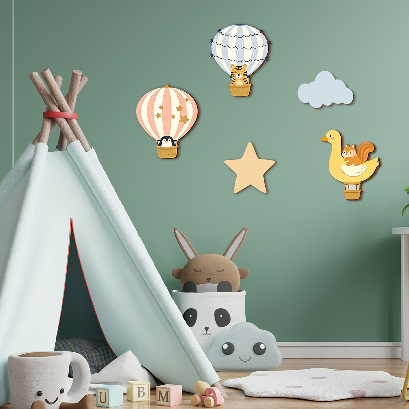 Набор из 5 деревянных наклеек  – обзор и цена Baby Nursery Stickers
